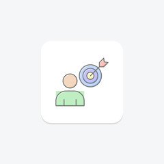 User Focused Approach icon, focused, approach, design, interface lineal color icon, editable vector icon, pixel perfect, illustrator ai file