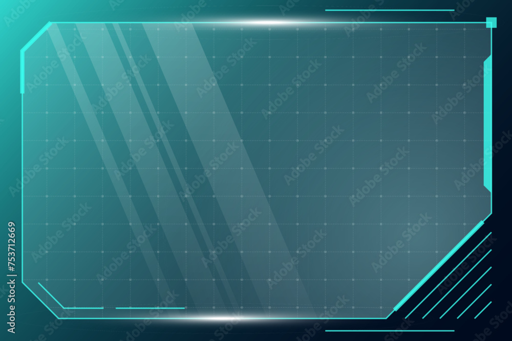 Poster hud digital futuristic user interface square frame. sci fi high tech screen. game menu touch monitor