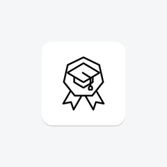Education Success icon, success, achievement, accomplishment, progress line icon, editable vector icon, pixel perfect, illustrator ai file