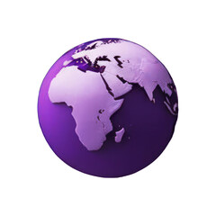 3d purple globe isolated soft smooth lighting only png premium high quality