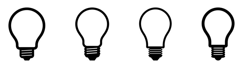 Light Bulb icon set, Idea icon symbol EPS 10 vector - obrazy, fototapety, plakaty