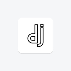 Django icon, python, framework, backend, server-side line icon, editable vector icon, pixel perfect, illustrator ai file