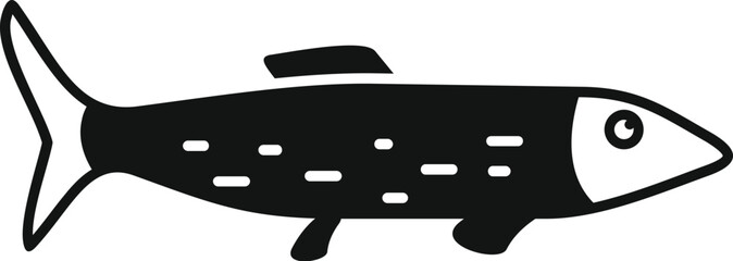 Ice lake fish icon simple vector. Winter fishing. Outdoor vacation sport