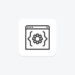 Code icon, programming, development, scripting, software line icon, editable vector icon, pixel perfect, illustrator ai file