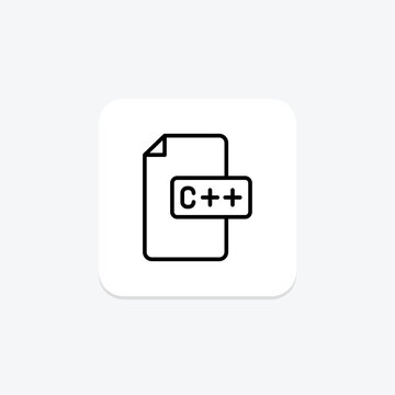 C Plus Plus Language icon, programming, language, development, cplusplus line icon, editable vector icon, pixel perfect, illustrator ai file