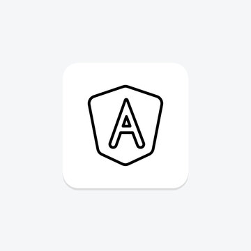 Angular icon, javascript, framework, frontend, web line icon, editable vector icon, pixel perfect, illustrator ai file