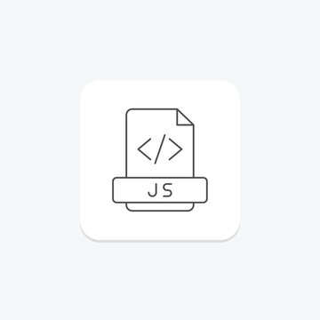 JavaScript icon, js, web, programming, language thinline icon, editable vector icon, pixel perfect, illustrator ai file