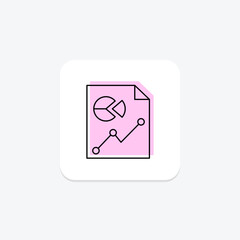 Analytics icon, data, analysis, web, tracking color shadow thinline icon, editable vector icon, pixel perfect, illustrator ai file