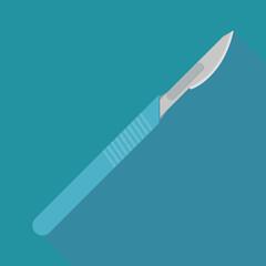  Surgeon's scalpel isolated (flat design)