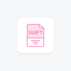 Swift icon, programming, language, apple, ios duotone line icon, editable vector icon, pixel perfect, illustrator ai file