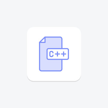 C Plus Plus Language icon, programming, language, development, cplusplus duotone line icon, editable vector icon, pixel perfect, illustrator ai file