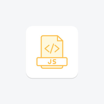 JavaScript icon, js, web, programming, language duotone line icon, editable vector icon, pixel perfect, illustrator ai file