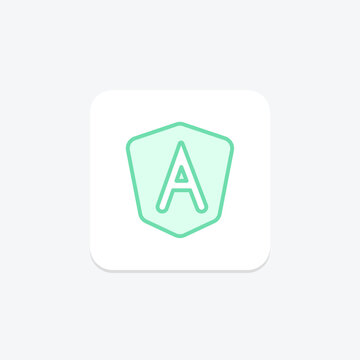 Angular icon, javascript, framework, frontend, web duotone line icon, editable vector icon, pixel perfect, illustrator ai file