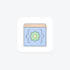 JSON icon, javascript, object, notation, data lineal color icon, editable vector icon, pixel perfect, illustrator ai file