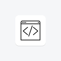 HTML icon, markup, web, development, structure line icon, editable vector icon, pixel perfect, illustrator ai file