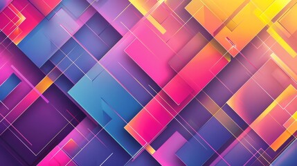 Geometric patterns with bright color gradients and light reflections - obrazy, fototapety, plakaty