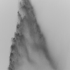 negative image of a water fountain shooting high into the sky