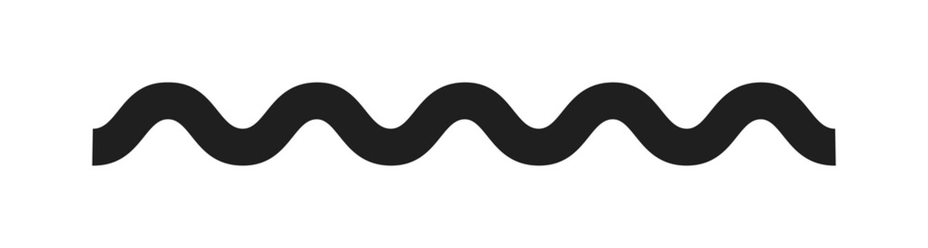 Minimal blue ocean, sea wave ornament icon. Line art waves