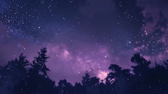 Midnight navy and frosted lilac serene night sky