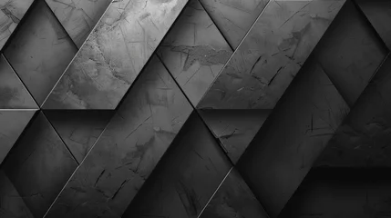 Poster Modern black and grey geometric pattern background © furyon