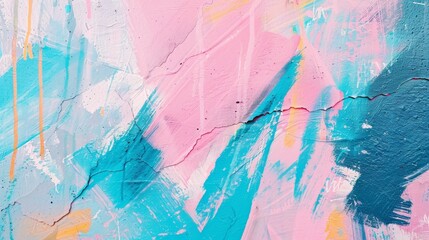 Pastel pink and blue graffiti art texture background. - obrazy, fototapety, plakaty