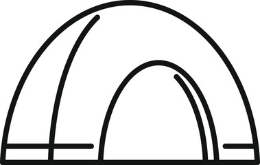 Ice fishing tent icon outline vector. Day season sport. Event festival outdoor
