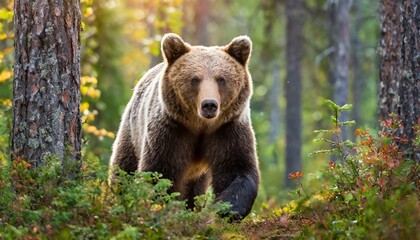Fototapeta premium brown bear in the forest