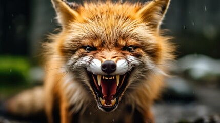 close up photo angry fox background