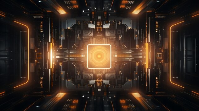 Abstract background highlighting the elegance of technology, featuring futuristic elements and intricate patterns, captured with HD precision for an immersive visual experience.