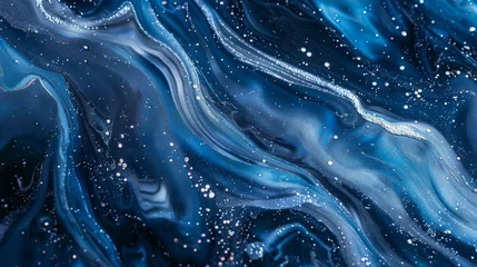 Fotobehang Shimmering midnight navy and icy glacier blue, arctic dreams © furyon