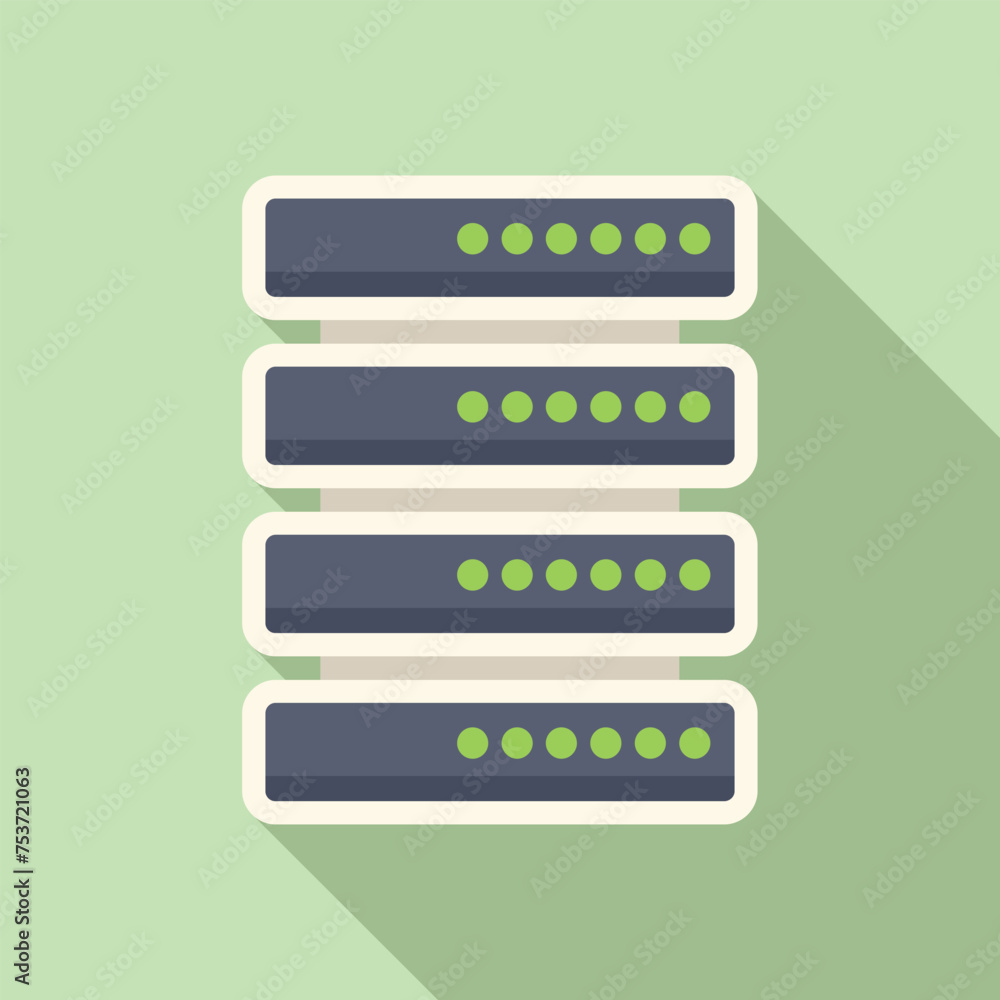 Aufkleber server data equipment icon flat vector. computer storage. hardware focus plastic
