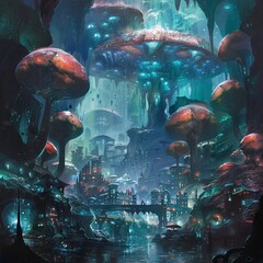 A subterranean civilization beneath a bustling city