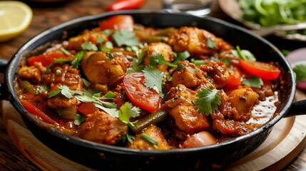 chicken karahi dish with tomatoes and spices