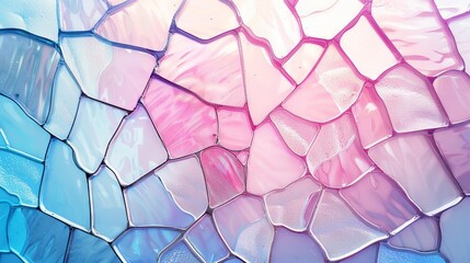 Pastel pink and blue stained glass texture background. - obrazy, fototapety, plakaty