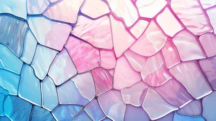 Photo sur Plexiglas Coloré Pastel pink and blue stained glass texture background.