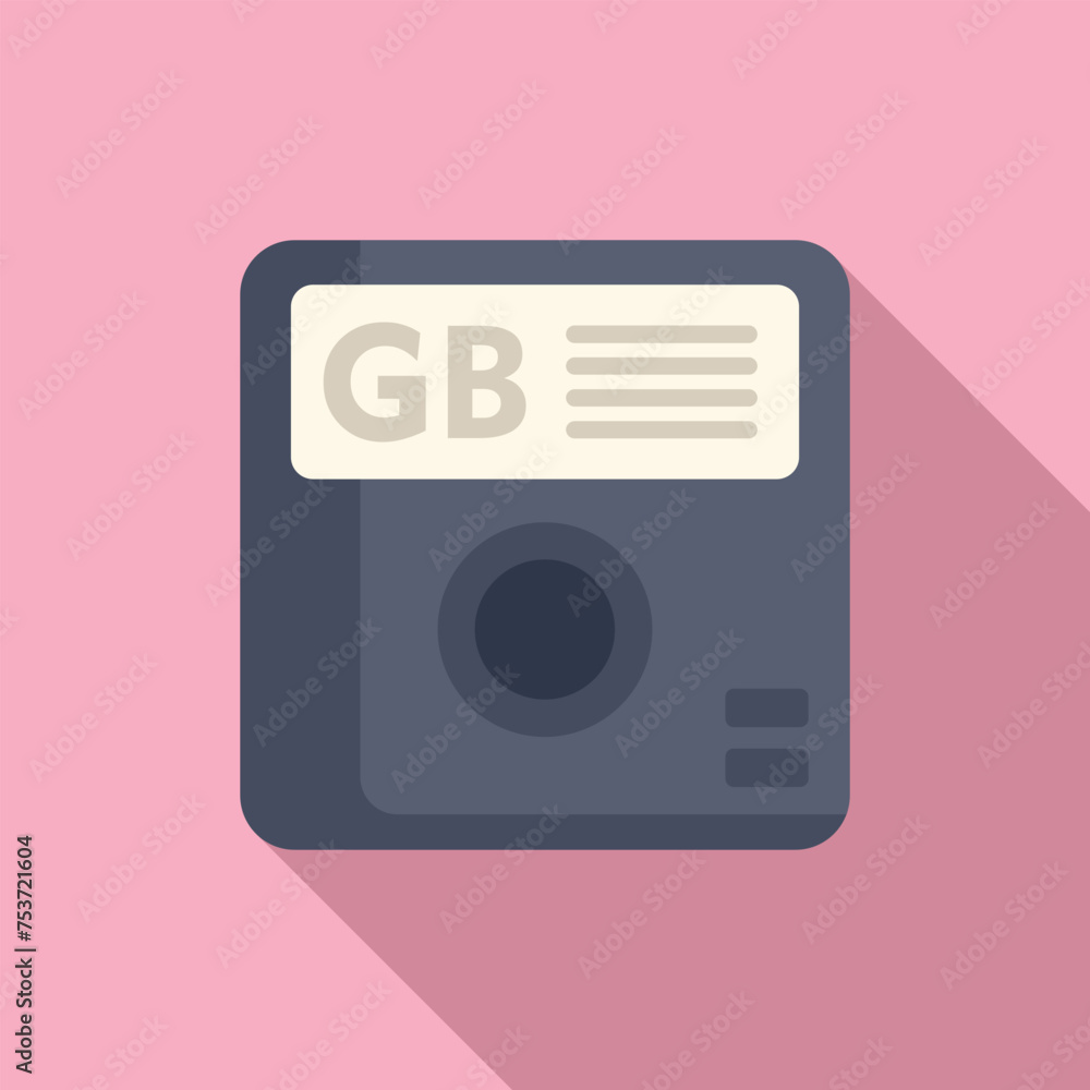 Poster gb board icon flat vector. archive state backup. computer disk state