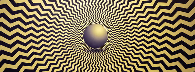 Optical illusion horizontal background. Abstract curves, geometric effect.