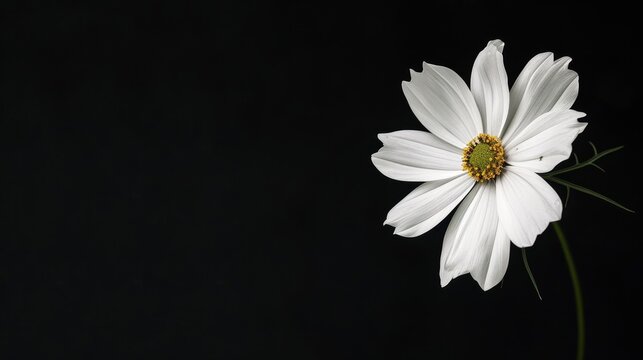 Fototapeta White flowers on black background
