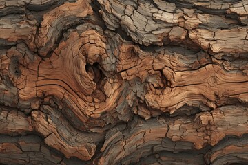 Captivating close up of aged tree bark with intricate textures - obrazy, fototapety, plakaty