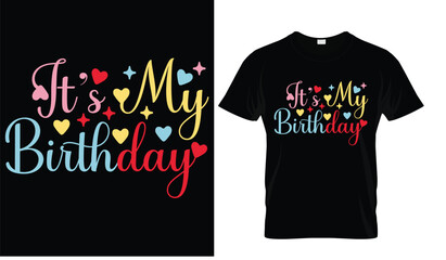 Birthday T-shirt design for Birthday girl or boy ,Wavy,retro Birthday t-shirt design