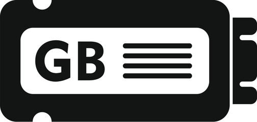 SSD gb memory icon simple vector. Product byte. Machine solid flash