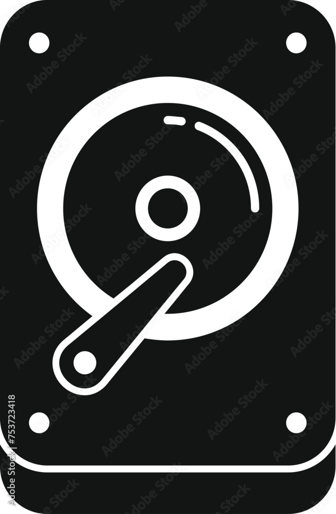 Poster disk gb data icon simple vector. assembly focus state. computer disk device