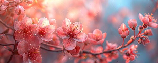 Visualization of Spring time, Budding Tree. AI Generated