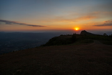 Sunset on the savannah before dark.