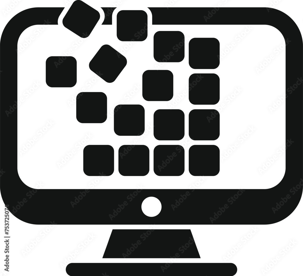 Poster monitor data storage icon simple vector. shutter cloud. data center backup