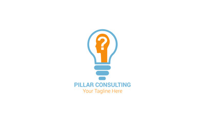 Simple Digital Consult logo concept with light icon