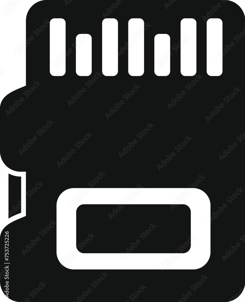 Poster micro sd storage icon simple vector. storage digital. shutter solid state ssd