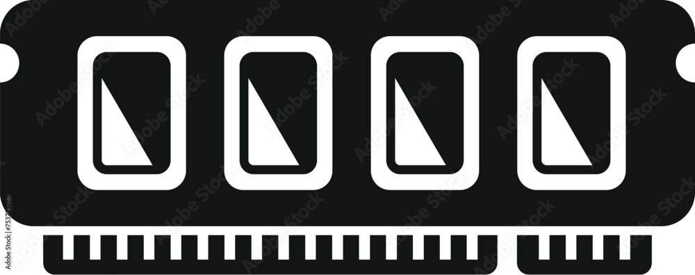 Poster memory board icon simple vector. solid digital storage. data center backup