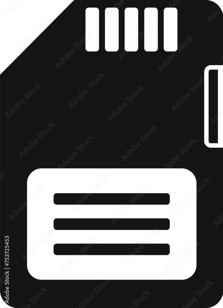 Poster sd storage chip icon simple vector. archive database. product machine disk