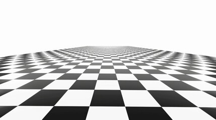 black and white grid chess on white background - obrazy, fototapety, plakaty